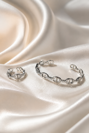 Oval Link Bracelet & Ring Set
