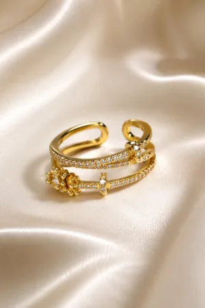 Zeiya Tone Floral Open Ring – detail view