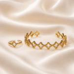 Zeiya Gold-Tone Filigree Cuff and Ring Set – styled