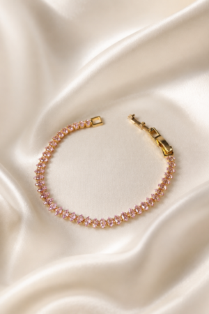 Pink Crystal Tennis Bracelet