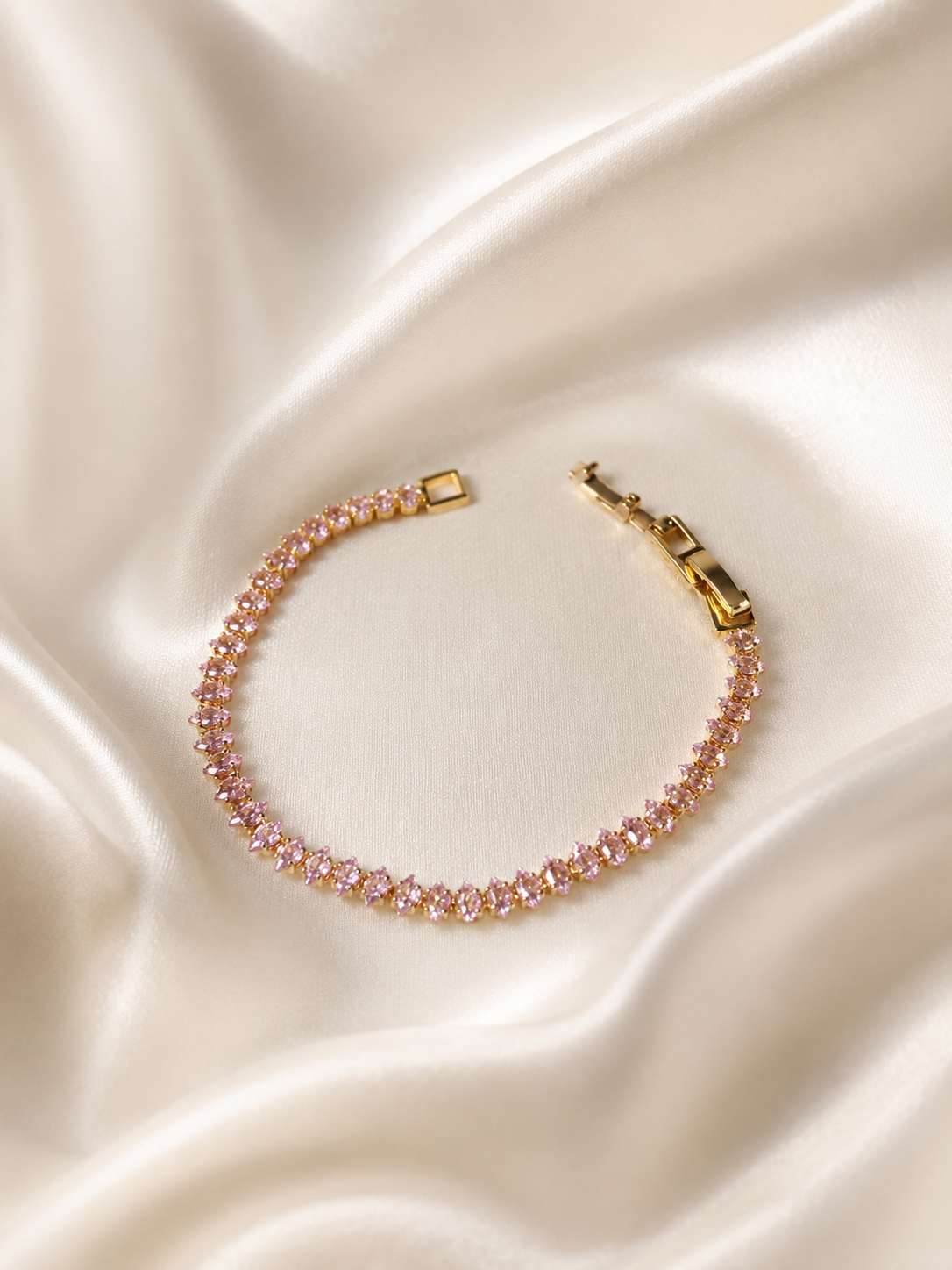 Pink Crystal Tennis Bracelet