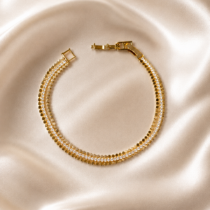 Gold-Tone Triple-Row Crystal Bracelet