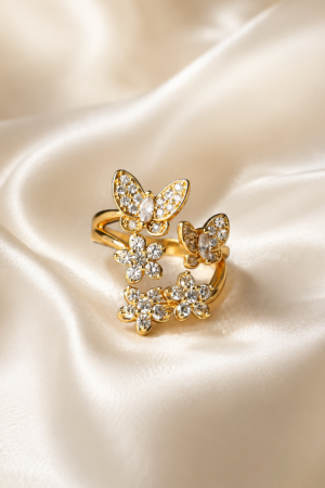 Zeiya Fleur Butterfly & Blossom Ring