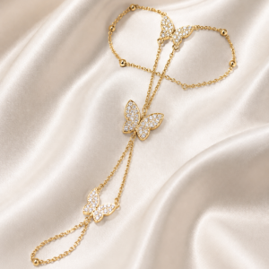 Gold-Tone Butterfly Ring Bracelet