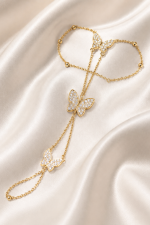 Gold-Tone Butterfly Ring Bracelet